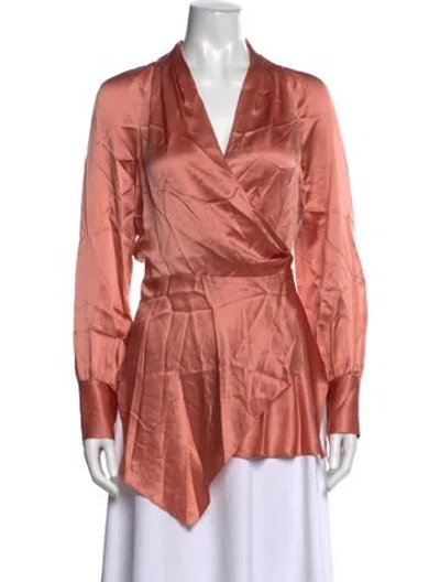 Pre-owned Veronica Beard Silk V-neck Blouse W/ Tags In Pink