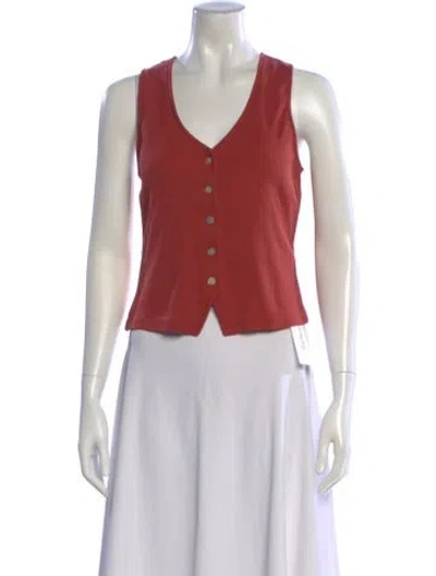 Pre-owned Veronica Beard Silk V-neck Button-up Top In White