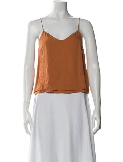 Pre-owned Veronica Beard Silk V-neck Top In Orange