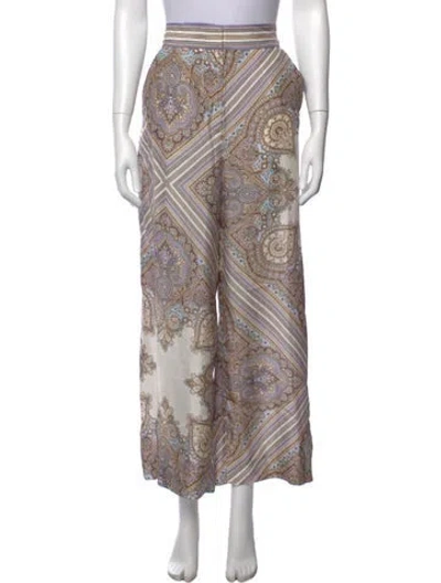 Pre-owned Veronica Beard Silk Wide Leg Pants W/ Tags In Neutrals