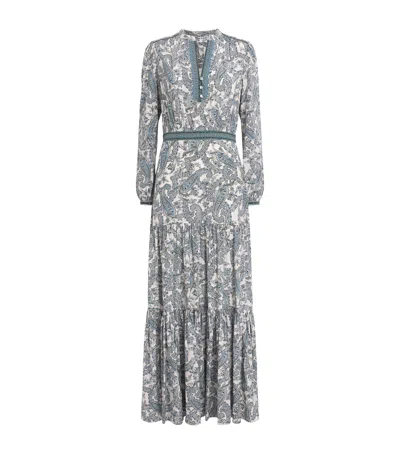 Veronica Beard Silk-blend Paisley Sama Maxi Dress In Blue