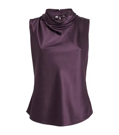 Veronica Beard Silk-blend Sleeveless Tam Blouse In Purple