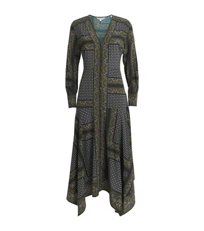 Veronica Beard Silk-blend V-neck Skye Midi Dress