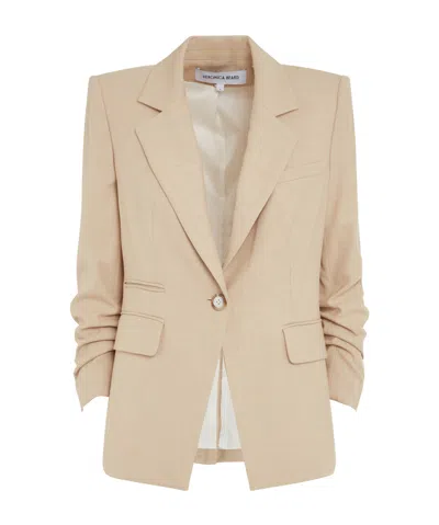 Veronica Beard Battista Dickey Jacket In Stone Khaki