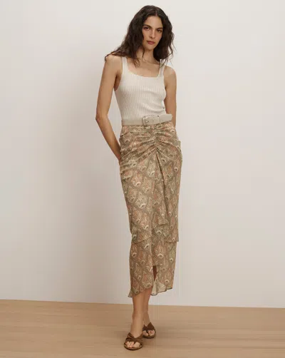 Veronica Beard Sira Silk Midi Skirt In Multi