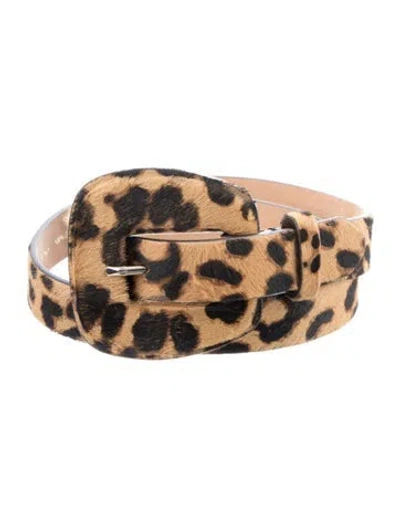 Pre-owned Veronica Beard Skinny Calfskin Waist Belt In Brown