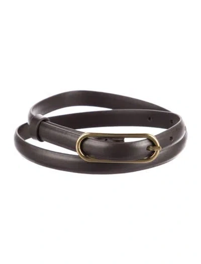Pre-owned Veronica Beard Skinny Leather Waist Belt In Brown
