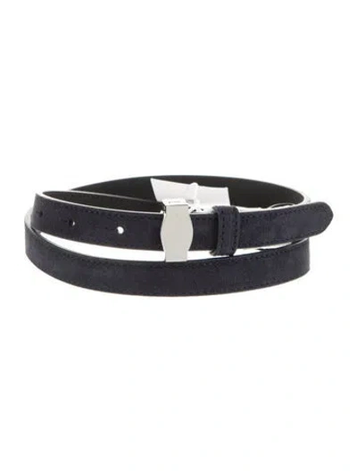 Pre-owned Veronica Beard Skinny Suede Belt Kit W/ Tags In Blue