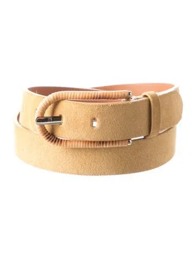 Pre-owned Veronica Beard Skinny Suede Belt In Neutral