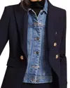 Veronica Beard Miller Dickey Double-breasted Grain De Poudre Blazer In Denim Blue