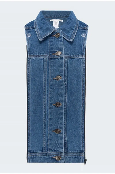 Veronica Beard Slate Dickey Jacket Insert In Denim Blue