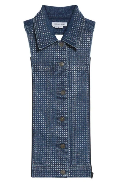 Veronica Beard Slate Denim Rhinestone Dickey In Blue