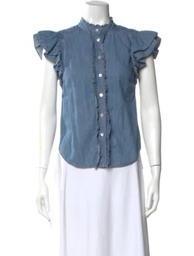 Pre-owned Veronica Beard Sleeveless Blouse In Blue