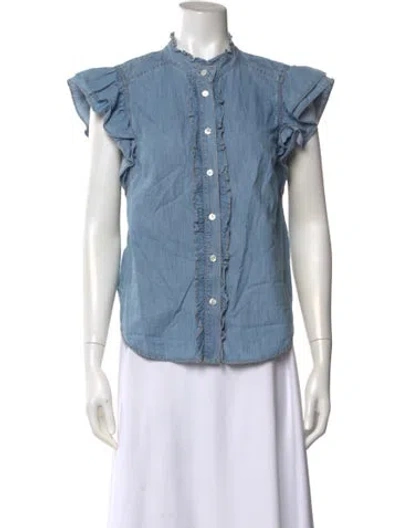 Pre-owned Veronica Beard Sleeveless Blouse In Blue