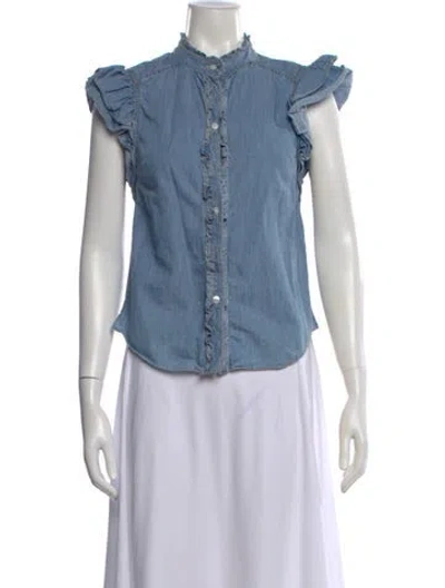 Pre-owned Veronica Beard Sleeveless Blouse In Blue