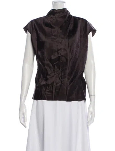 Pre-owned Veronica Beard Sleeveless Blouse In Brown