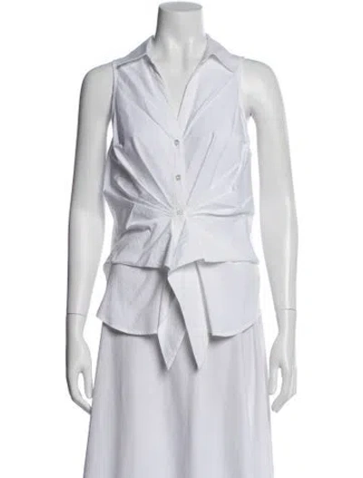 Pre-owned Veronica Beard Sleeveless Blouse In White