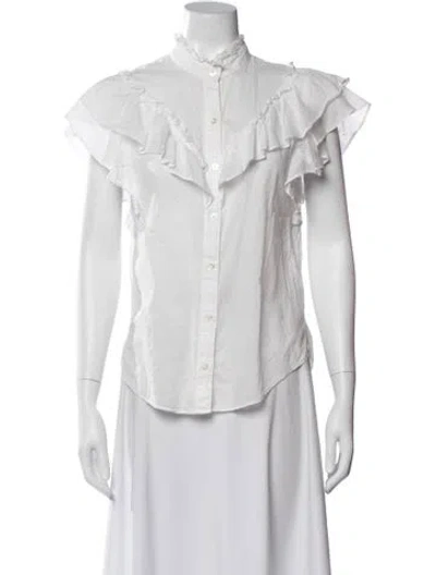 Pre-owned Veronica Beard Sleeveless Blouse In White