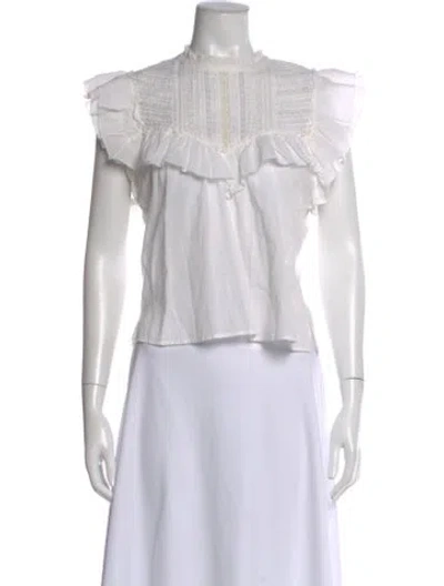 Pre-owned Veronica Beard Sleeveless Blouse In White