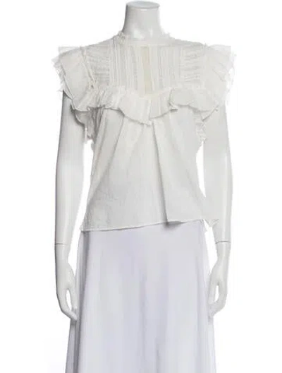 Pre-owned Veronica Beard Sleeveless Blouse In White