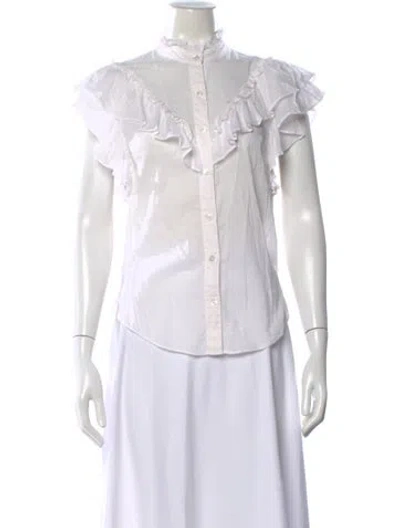 Pre-owned Veronica Beard Sleeveless Blouse In White