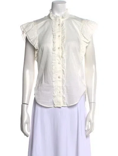 Pre-owned Veronica Beard Sleeveless Blouse In White