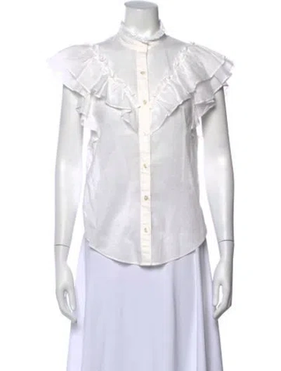 Pre-owned Veronica Beard Sleeveless Blouse In White