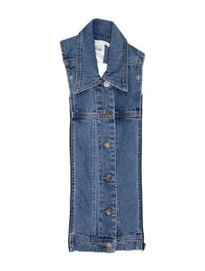Pre-owned Veronica Beard Sleeveless Button-up Top In Blue