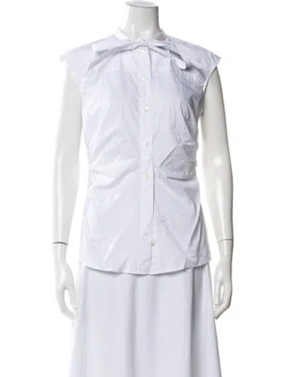 Pre-owned Veronica Beard Sleeveless Button-up Top W/ Tags In White
