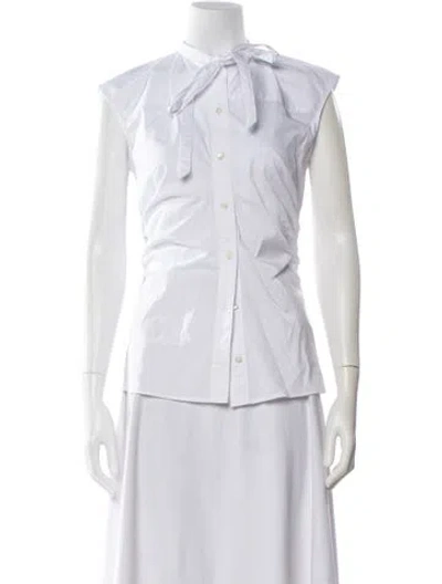 Pre-owned Veronica Beard Sleeveless Button-up Top W/ Tags In White