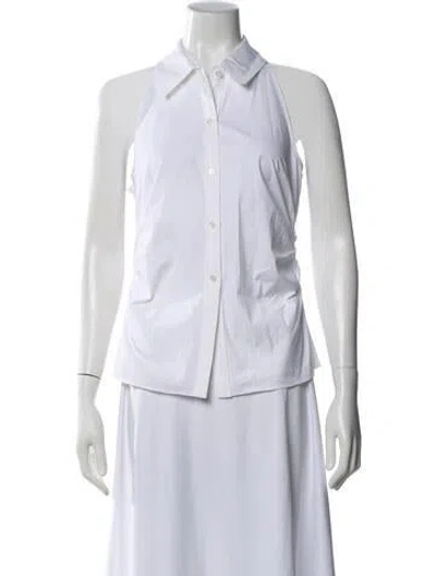 Pre-owned Veronica Beard Sleeveless Button-up Top W/ Tags In White