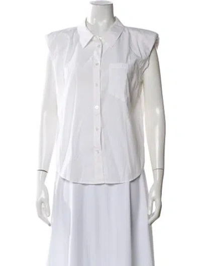 Pre-owned Veronica Beard Sleeveless Button-up Top In White