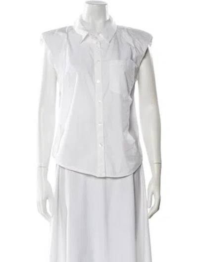 Pre-owned Veronica Beard Sleeveless Button-up Top In White
