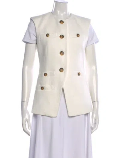 Pre-owned Veronica Beard Sleeveless Button-up Top In White