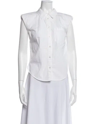 Pre-owned Veronica Beard Sleeveless Button-up Top In White