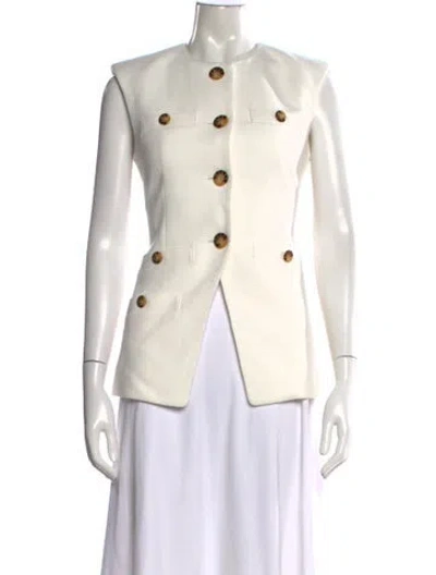 Pre-owned Veronica Beard Sleeveless Button-up Top In White