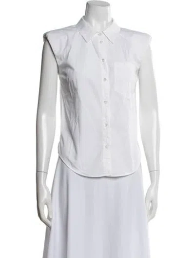 Pre-owned Veronica Beard Sleeveless Button-up Top In White