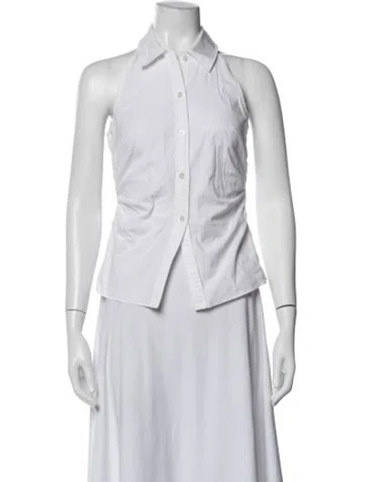 Pre-owned Veronica Beard Sleeveless Button-up Top In White