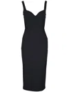 Veronica Beard Lele Plunge Neck Midi Dress In 黑色
