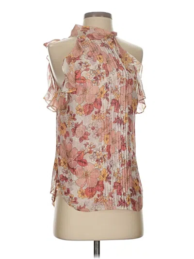 Pre-owned Veronica Beard Sleeveless Silk Top Pink Halter Neckline Tops