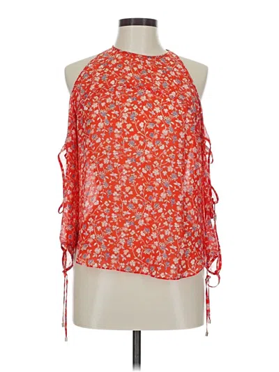 Pre-owned Veronica Beard Sleeveless Silk Top Red Halter Neckline Tops