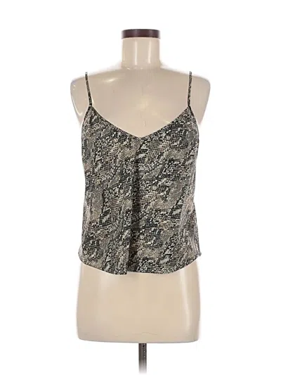 Pre-owned Veronica Beard Sleeveless Silk Top Tan Halter Neckline Tops In Brown