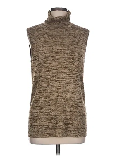 Pre-owned Veronica Beard Sleeveless Top Brown High Neck Tops