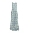 Veronica Beard Yardley Floral Pleated Chiffon Gown In Multi