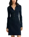 Veronica Beard Lauper Variegated Rib Long Sleeve Sweater Dress In Blue