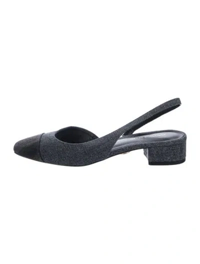 Pre-owned Veronica Beard Slingback Flats In Black