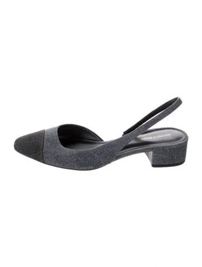 Pre-owned Veronica Beard Slingback Flats In Blue