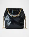 Veronica Beard Small Slouch Metallic Convertible Leather Shoulder Bag In Black