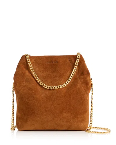 Veronica Beard Slouch Small Suede & Leather Crossbody Bag In Brown