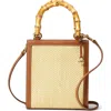 Veronica Beard Small Bamboo Raffia Shopper In Beige Hazelwood